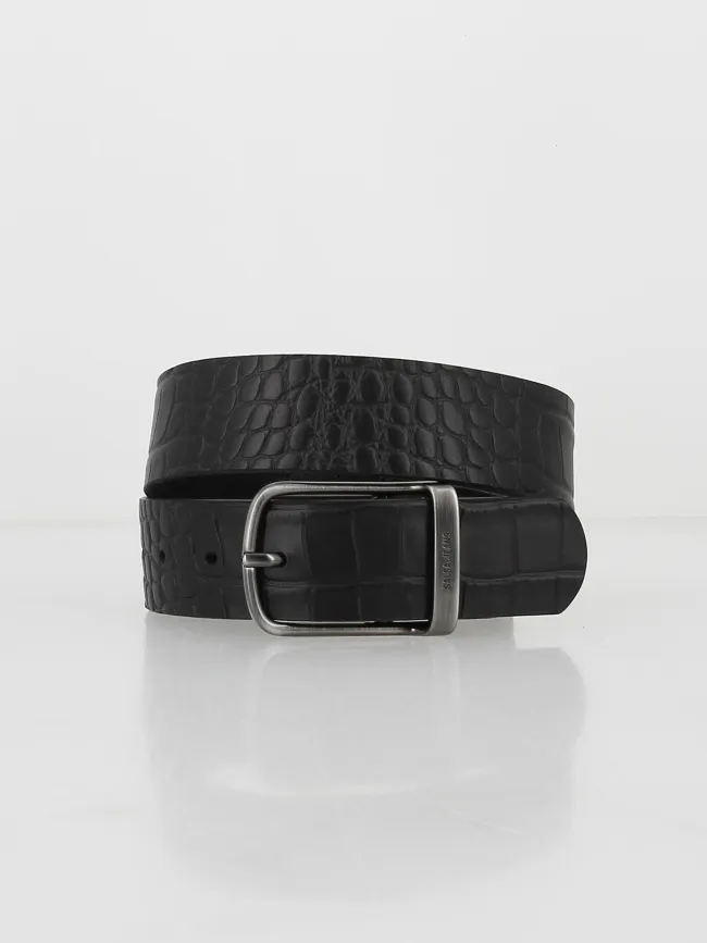 Ceinture texturée animal en cuir noir femme - Salsa Jeans | wimod