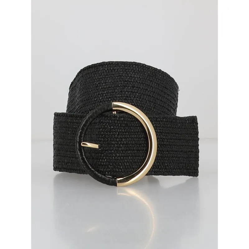 Ceinture texturée animal en cuir noir femme - Salsa Jeans | wimod