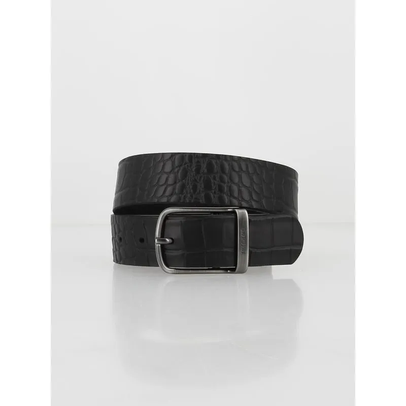 Ceinture texturée animal en cuir noir femme - Salsa Jeans | wimod