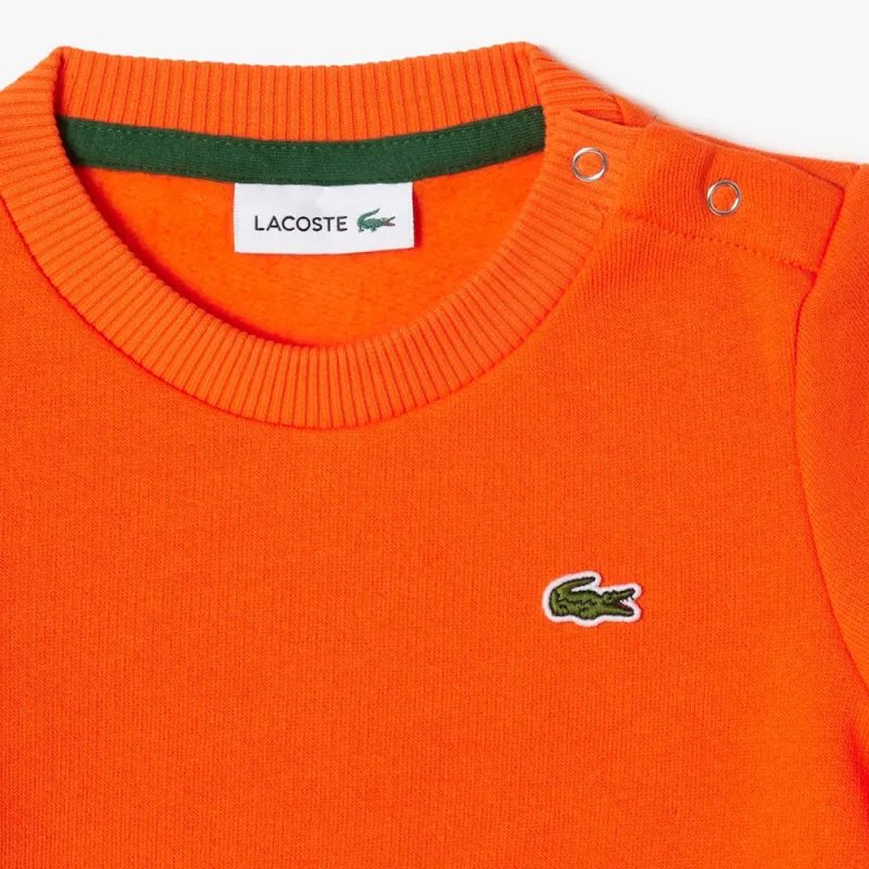 ENSEMBLE DE SURVÊTEMENT BÉBÉ LACOSTE EN COTON BIOLOGIQUE ORANGE