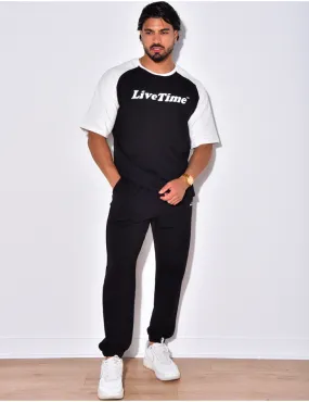 Ensemble t-shirt et pantalon " Life time" / 53201 - JEANS INDUSTRY