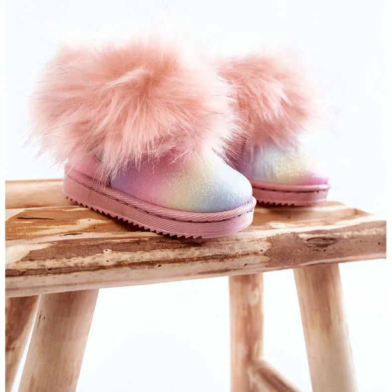 FR1 Bottes De Neige Enfant Avec Fourrure Multicolore Ariana