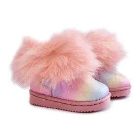 FR1 Bottes De Neige Enfant Avec Fourrure Multicolore Ariana