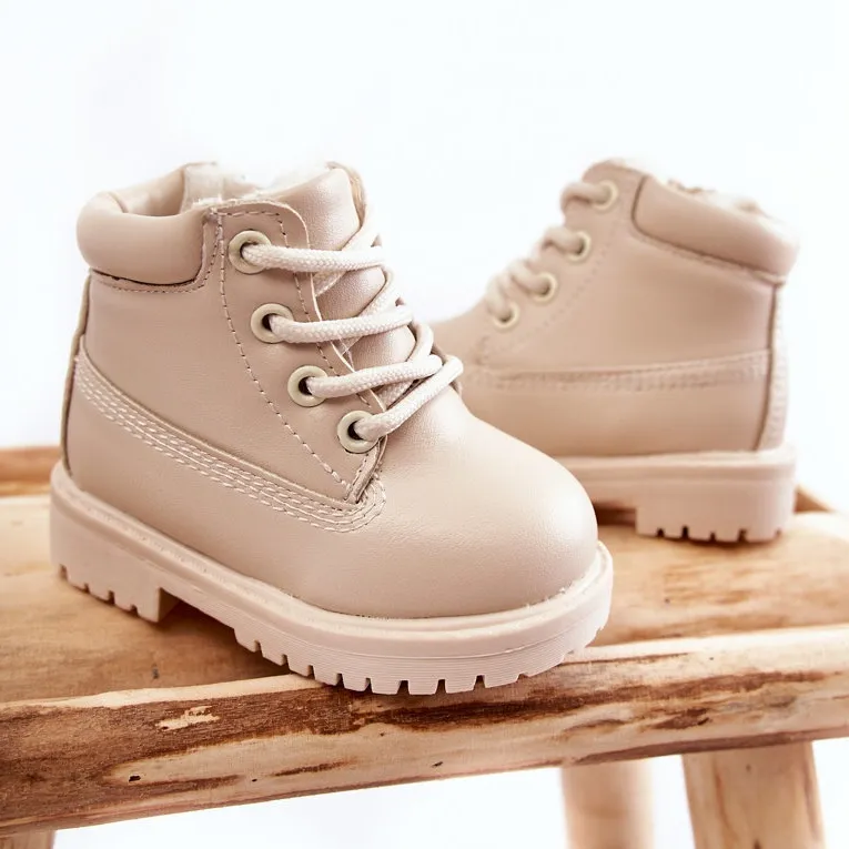 FR1 Bottes Trappeur Chaudes Enfant Beige clair Dexter