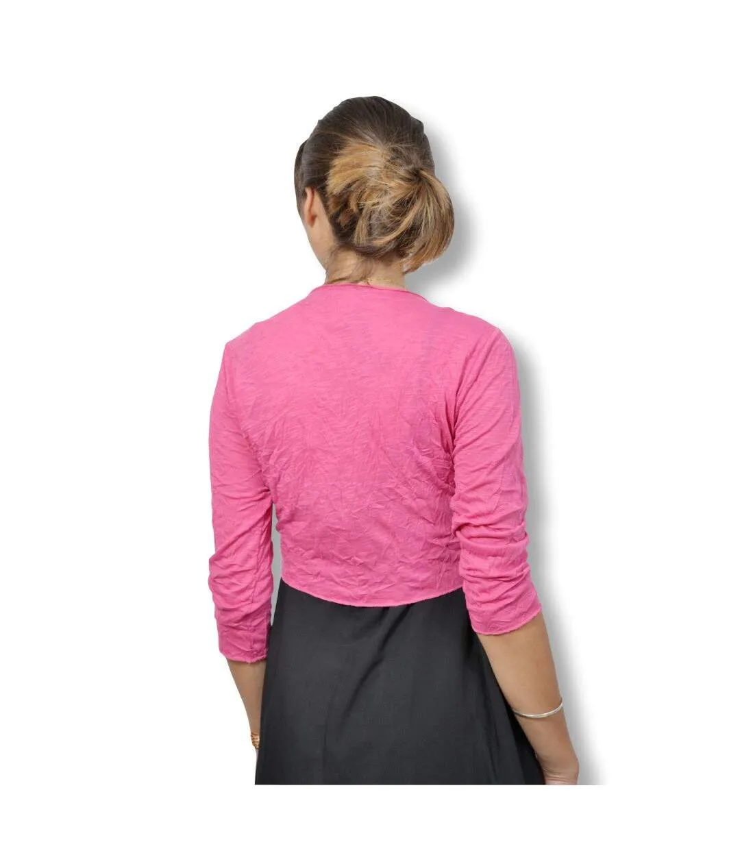 Gilet femme manches 3/4 - Couleur fushia