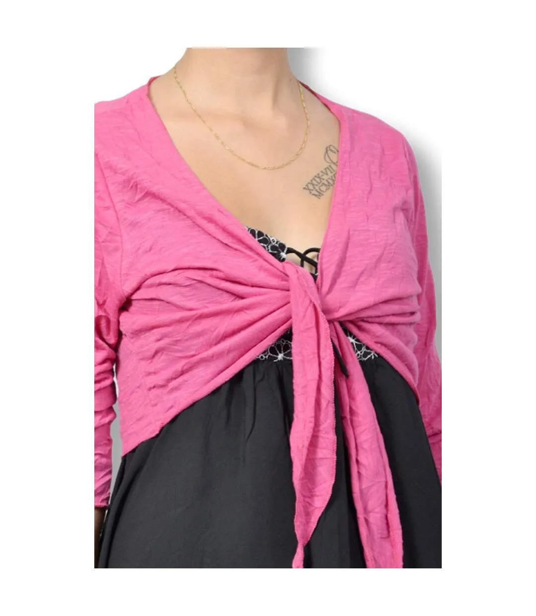 Gilet femme manches 3/4 - Couleur fushia