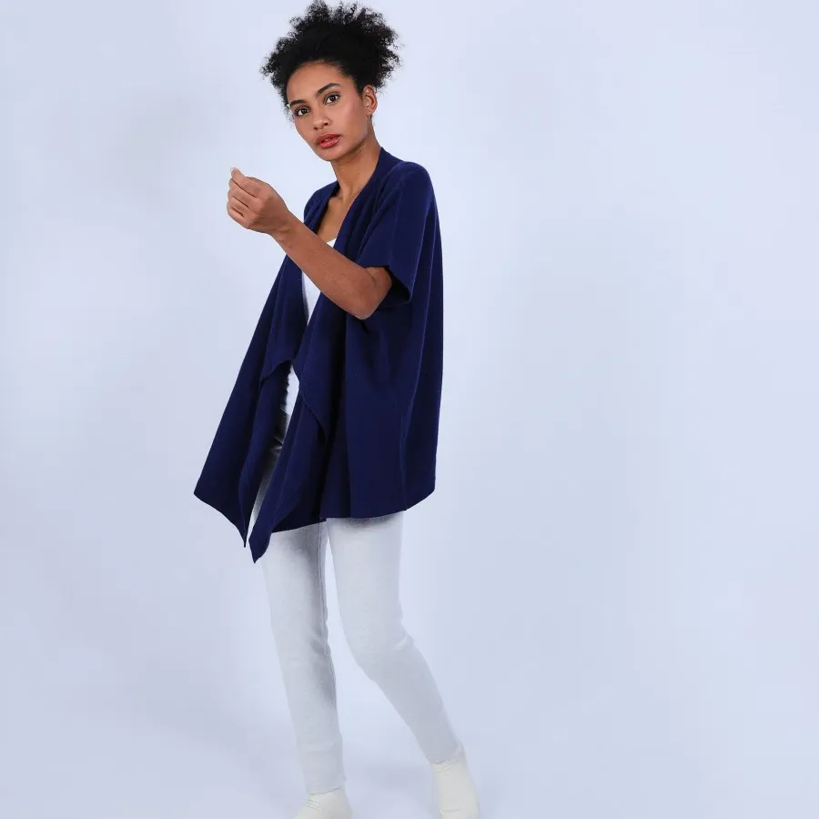 Gilet kimono sans manches 100% Cachemire - Oumi