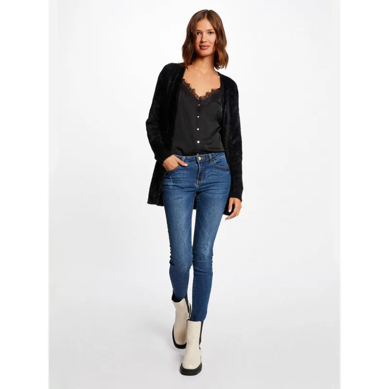 Gilet sans fermeture louis noir femme - Morgan | wimod