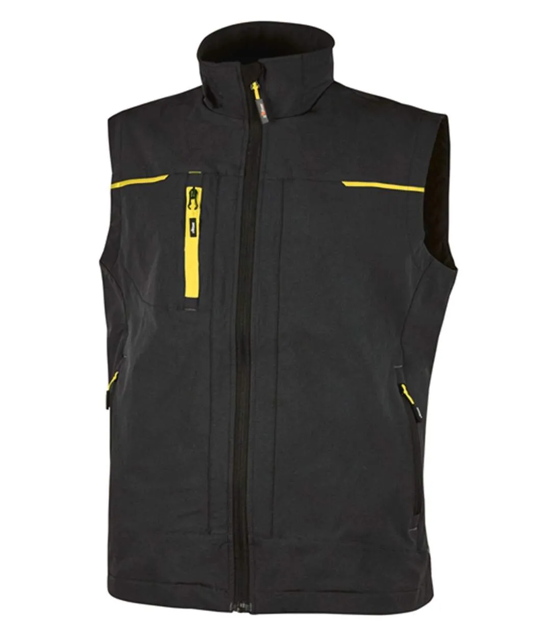 Gilet sans manches - Homme - UPPE181 - noir carbon et jaune