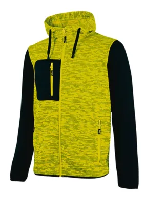 Gilet sweat de travail zippé - Homme - UPEY174 - jaune fluo 