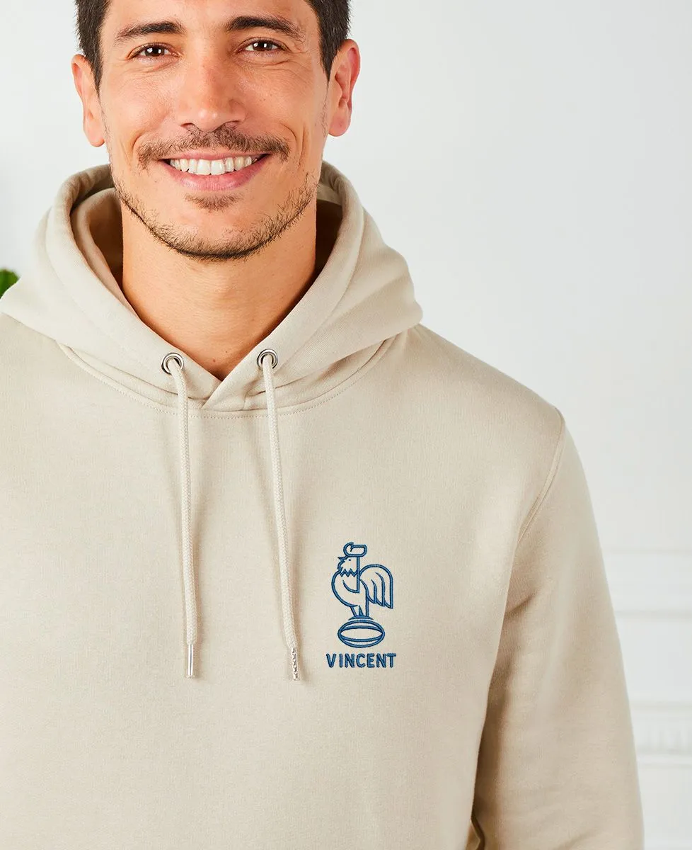 Hoodie homme Coq rugby brodé personnalisé