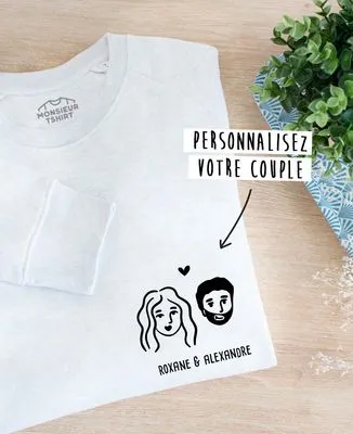 Hoodie homme Couple illustré personnalisé