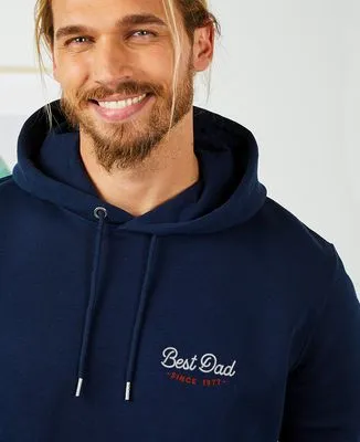 Hoodie zippé homme Best dad since brodé personnalisé