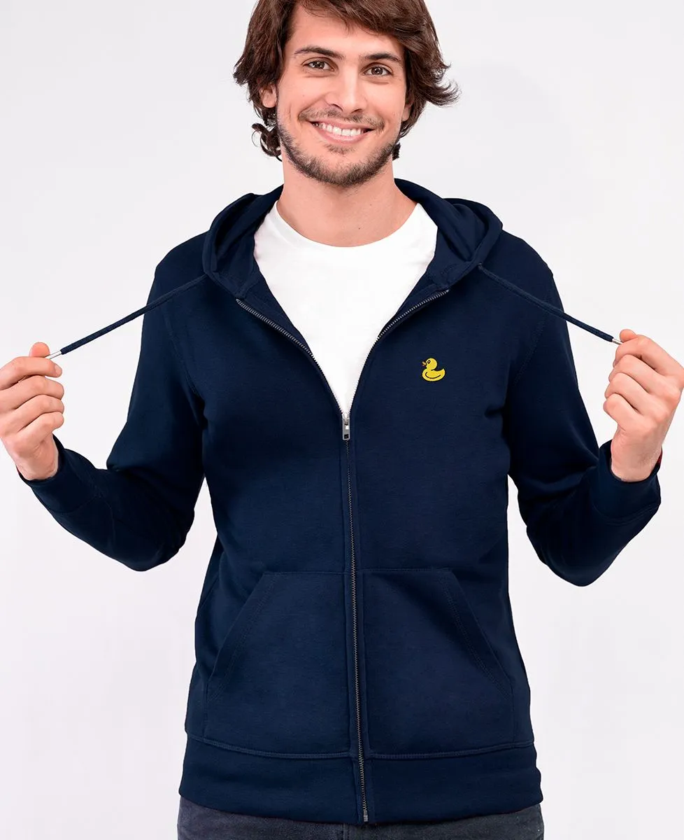 Hoodie zippé homme Canard jaune (brodé)