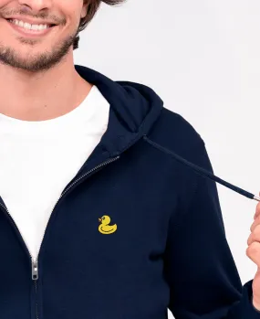 Hoodie zippé homme Canard jaune (brodé)