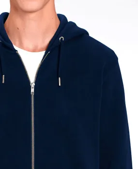 Hoodie zippé homme Tricolore brodé personnalisé