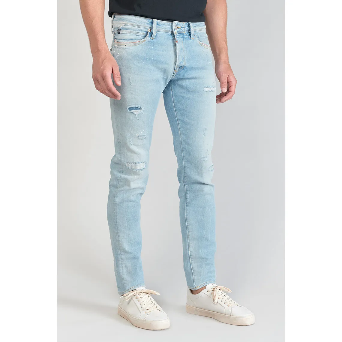 Jeans ajusté stretch 700/11, longueur 34 bleu en coton Noe | 3 Suisses