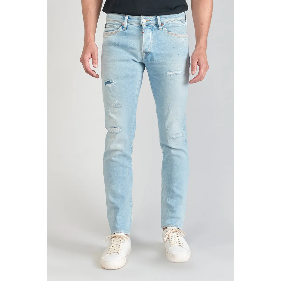 Jeans ajusté stretch 700/11, longueur 34 bleu en coton Noe | 3 Suisses