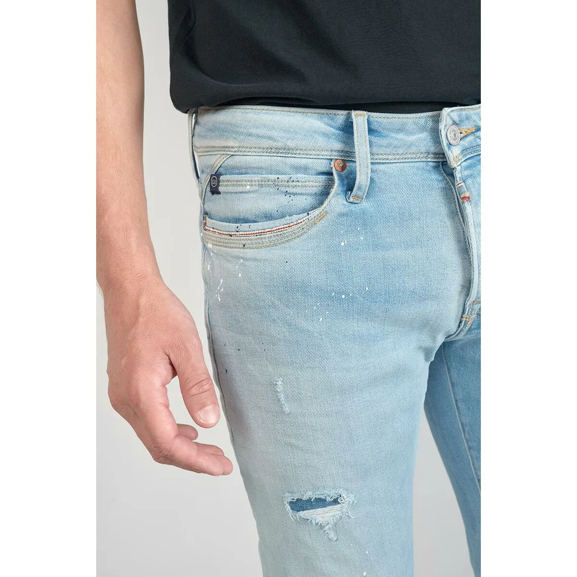 Jeans ajusté stretch 700/11, longueur 34 bleu en coton Noe | 3 Suisses