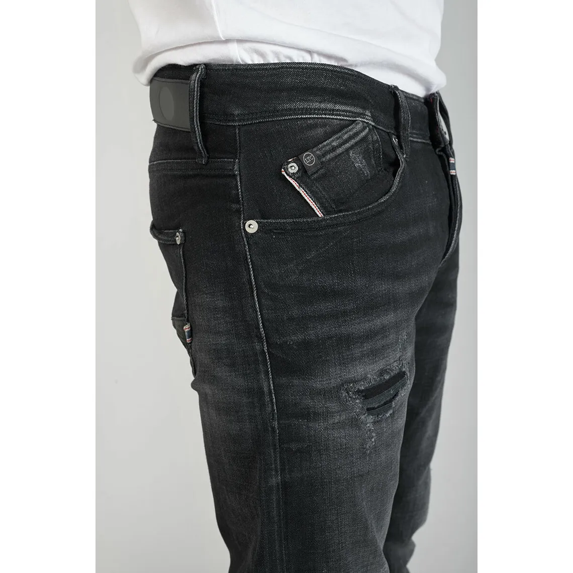 Jeans ajusté stretch 700/11, longueur 34 noir en coton Jose | 3 Suisses