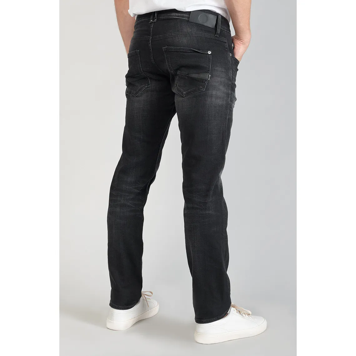 Jeans ajusté stretch 700/11, longueur 34 noir en coton Jose | 3 Suisses