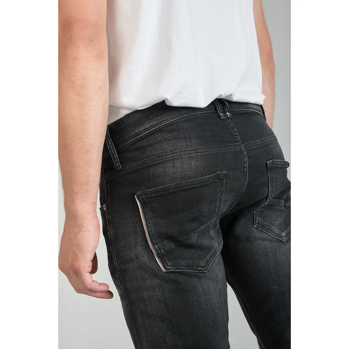 Jeans ajusté stretch 700/11, longueur 34 noir en coton Jose | 3 Suisses