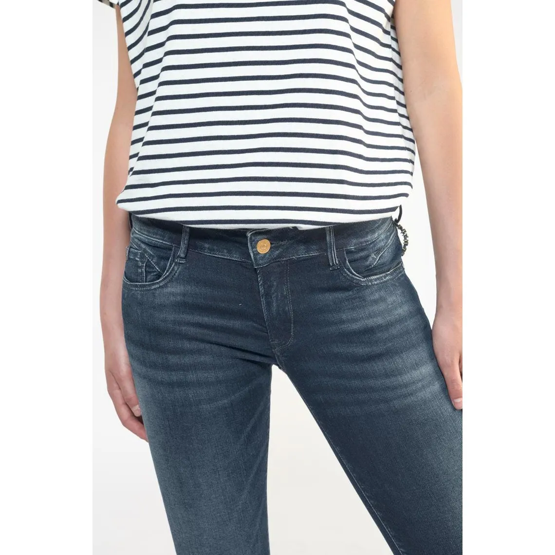 jeans Arica pulp slim 7/8ème bleu-noir N°2 en coton | 3 Suisses