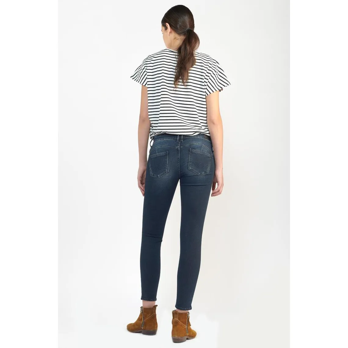 jeans Arica pulp slim 7/8ème bleu-noir N°2 en coton | 3 Suisses