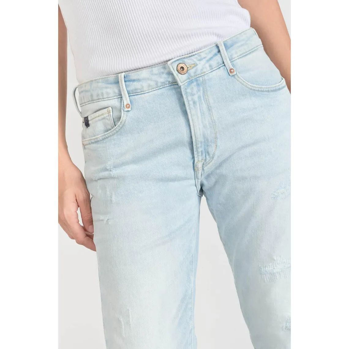 Jeans boyfit 200/43, 7/8ème bleu en coton Pia | 3 Suisses