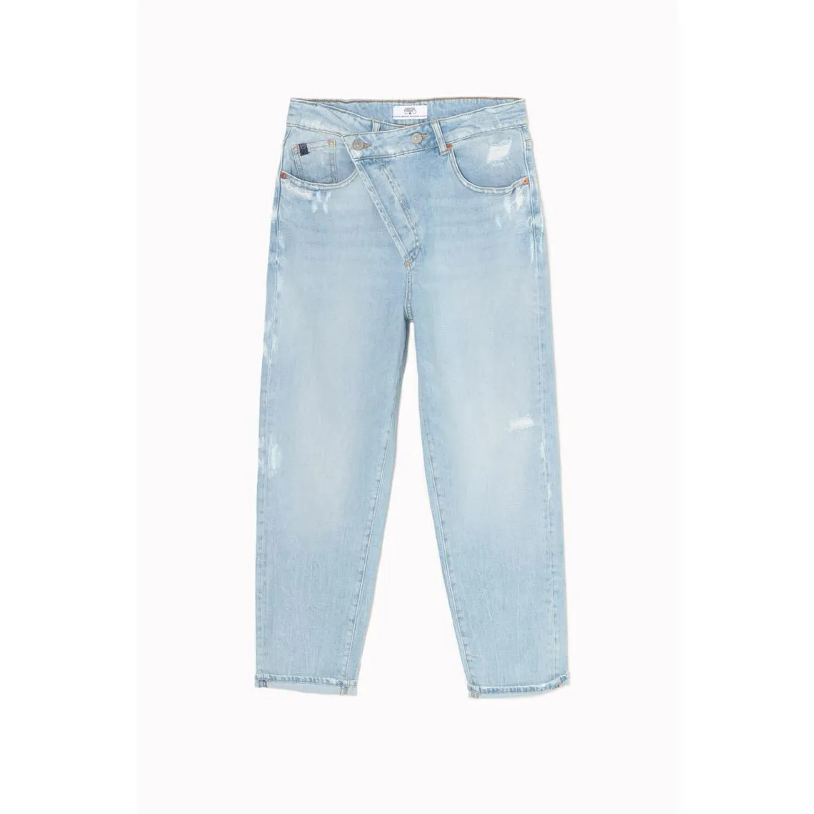 Jeans boyfit cosy, 7/8ème bleu en coton Elle | 3 Suisses