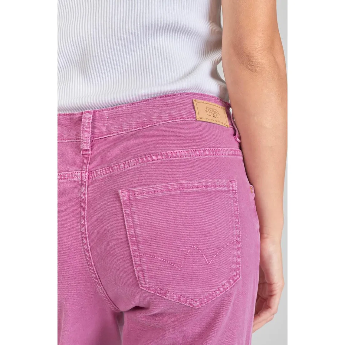 Jeans boyfit cosy, 7/8ème violet en coton | 3 Suisses