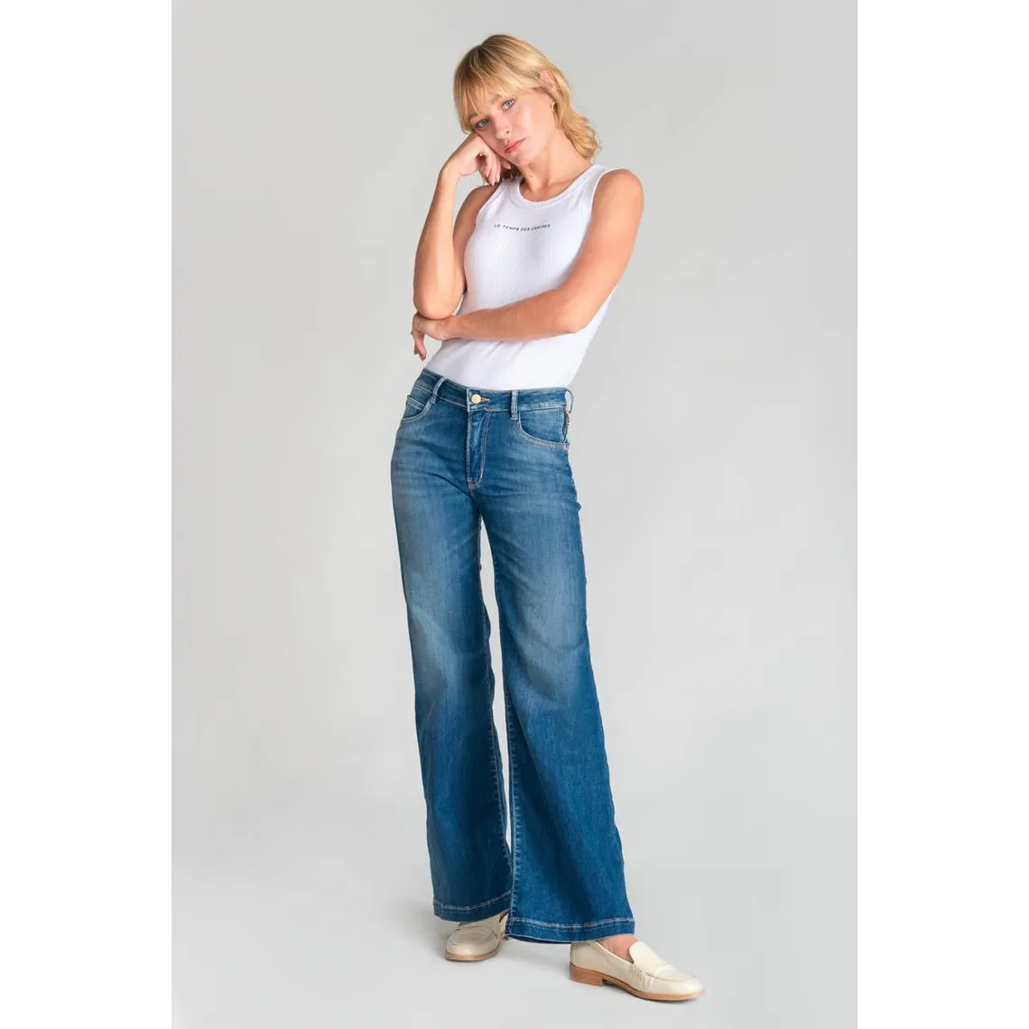 Jeans flare Barcy, très évasé PULP high flare, longueur 34 bleu | 3 Suisses