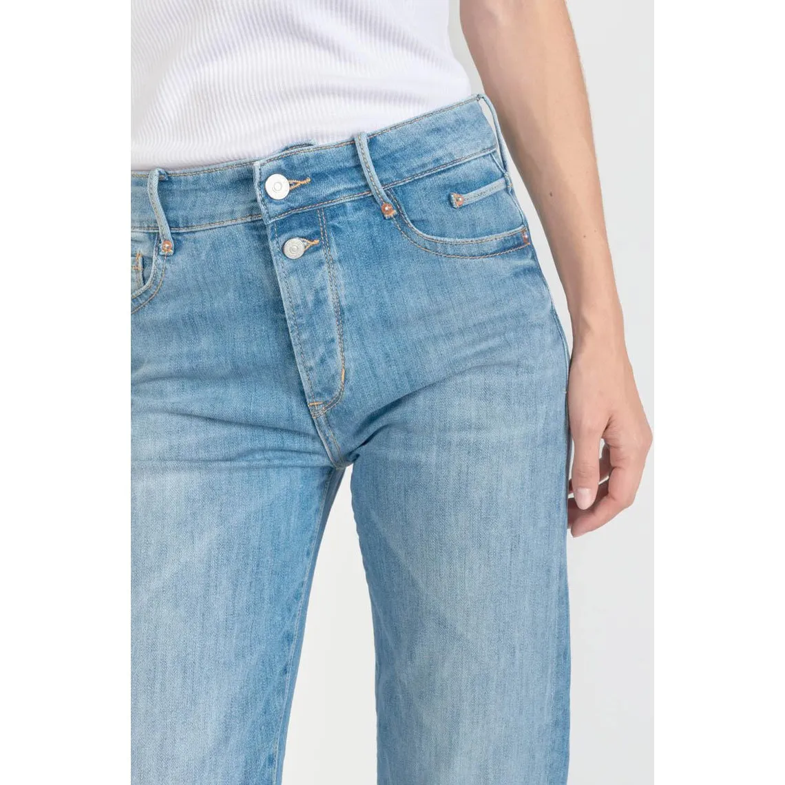 Jeans mom 400/18, 7/8ème bleu en coton Léa | 3 Suisses