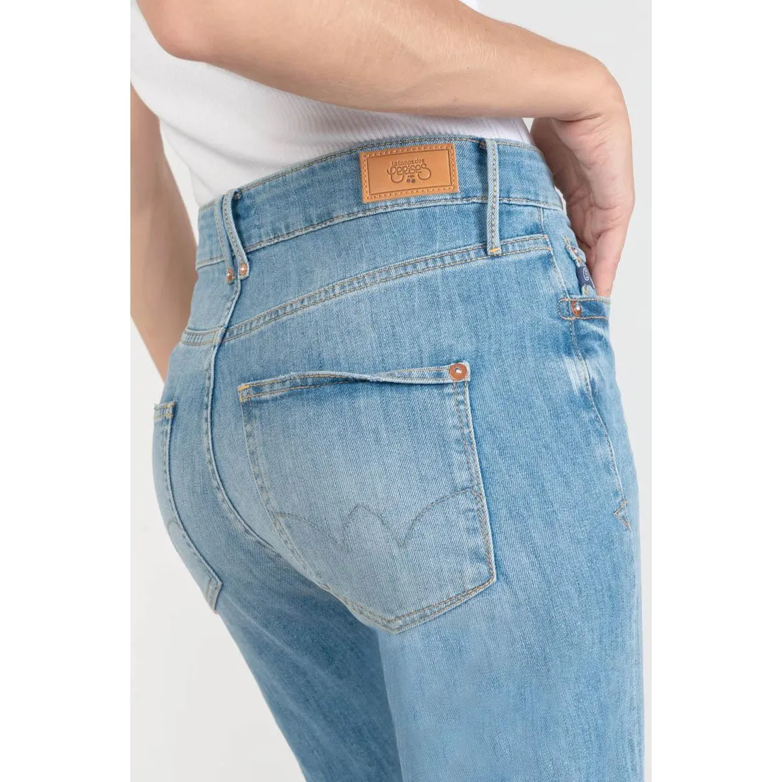 Jeans mom 400/18, 7/8ème bleu en coton Léa | 3 Suisses