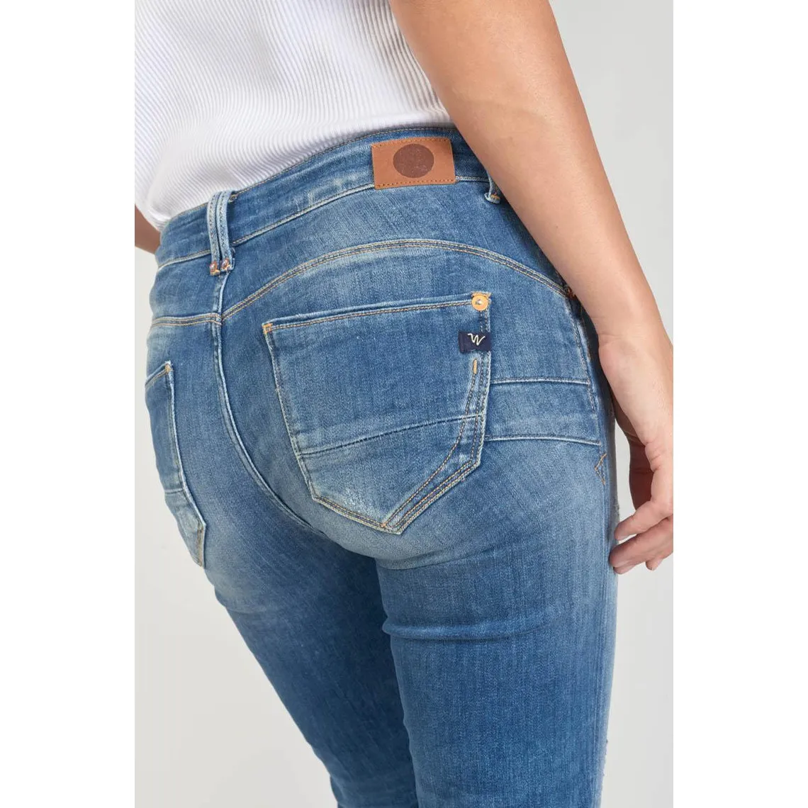 Jeans push-up slim taille haute PULP, 7/8ème bleu en coton Trix | 3 Suisses