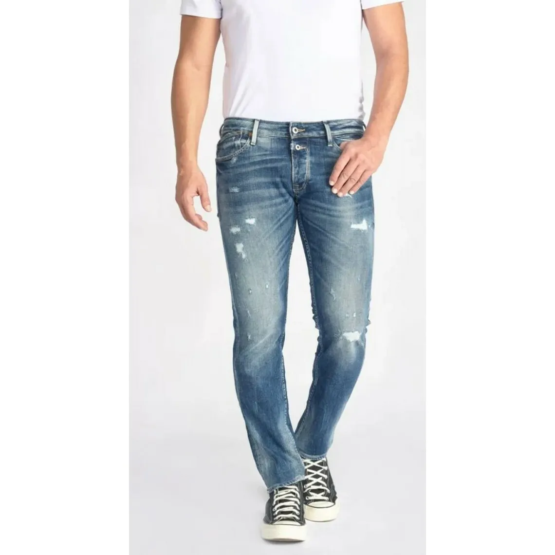 Jeans slim stretch 700/11, longueur 34 bleu en coton Zack | 3 Suisses