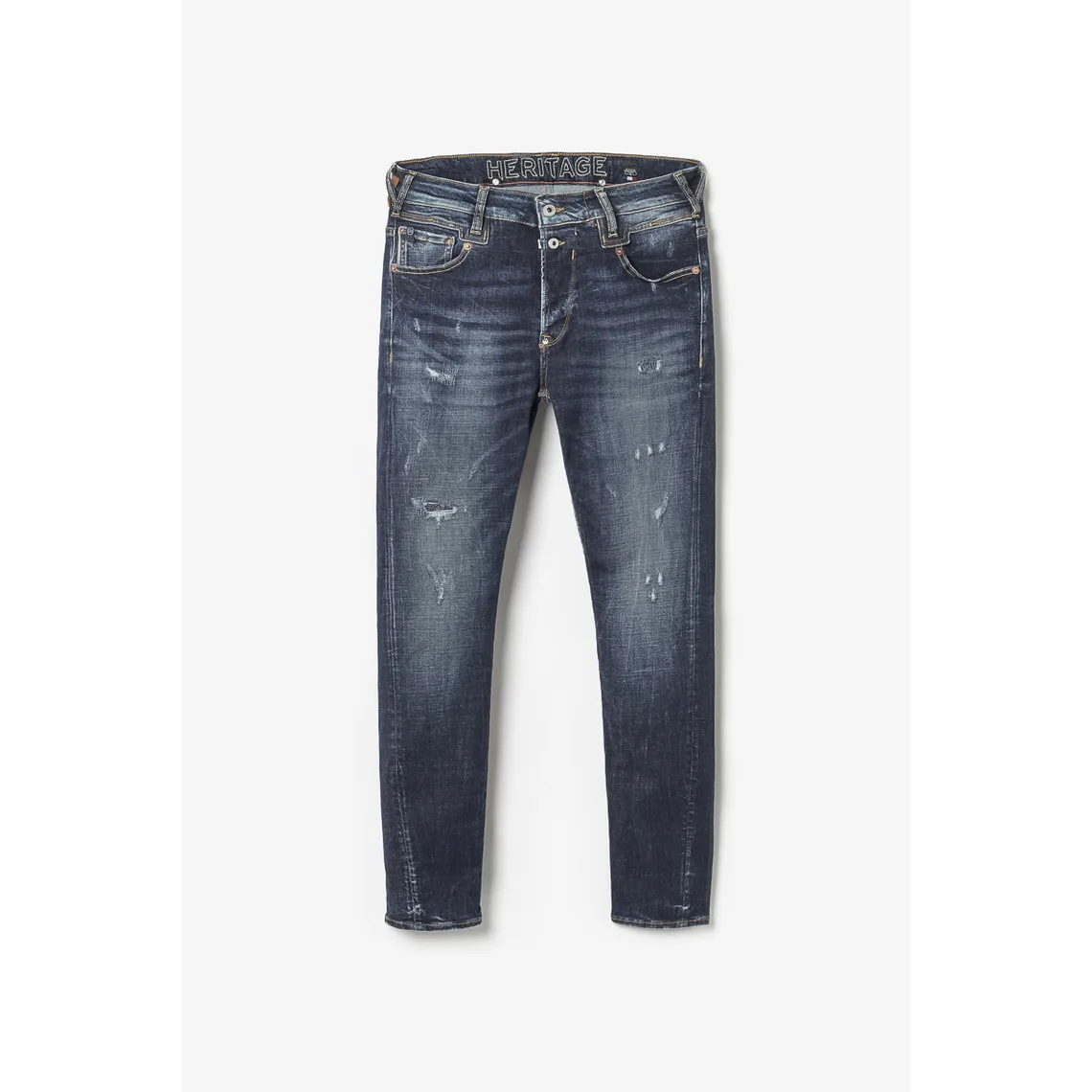 Jeans tapered 916, 7/8ème bleu en coton Myles | 3 Suisses