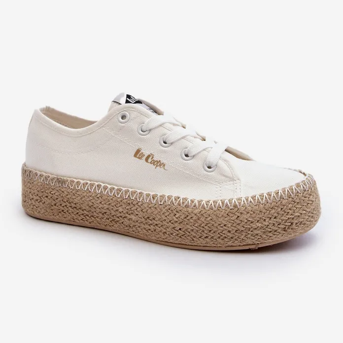 Lee Cooper LCW-24-44-2410 Baskets tressées, Blanc blanche