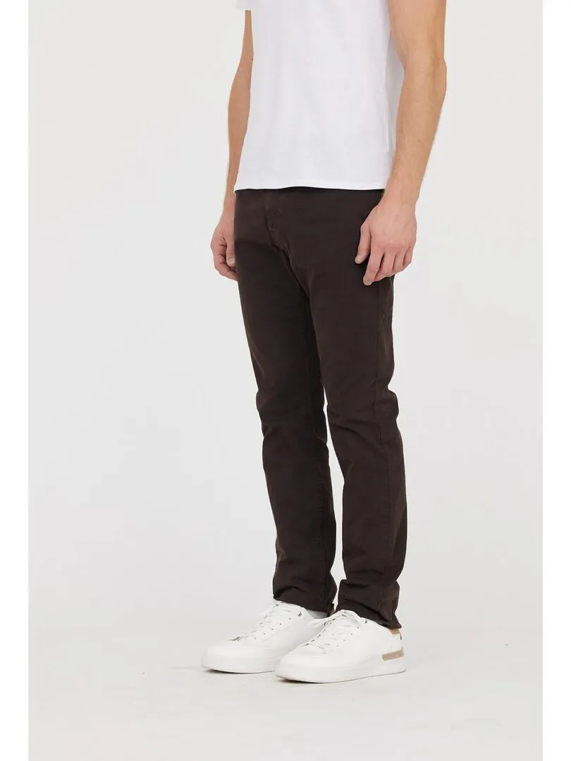 Lee Cooper - Pantalon coton straight LC122ZP - Marron foncé