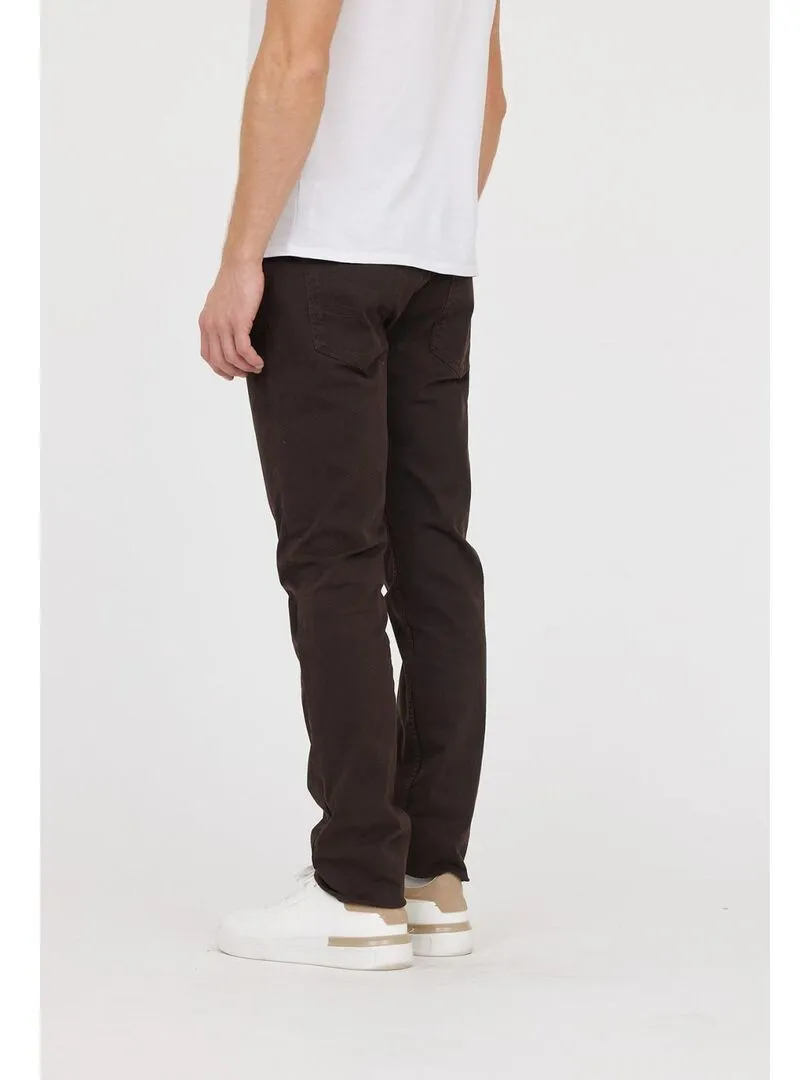 Lee Cooper - Pantalon coton straight LC122ZP - Marron foncé