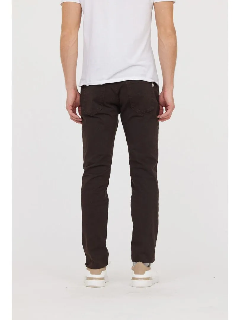 Lee Cooper - Pantalon coton straight LC122ZP - Marron foncé