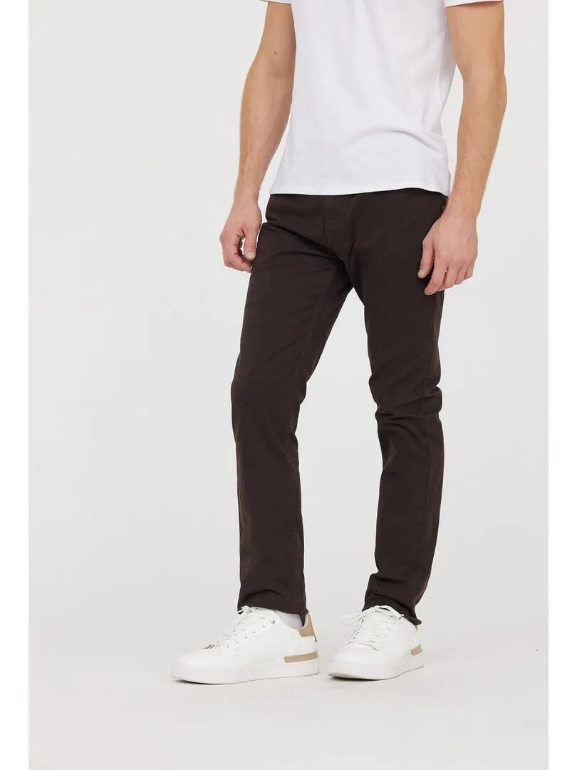 Lee Cooper - Pantalon coton straight LC122ZP - Marron foncé