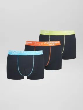 Lot de 3 boxers 'Airness' avec ceinture - Noir