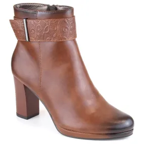 M. DASZYŃSKI Bottes pour femmes à talon haut et plateforme, isolées marron, M.Daszyński AF125-19 brun