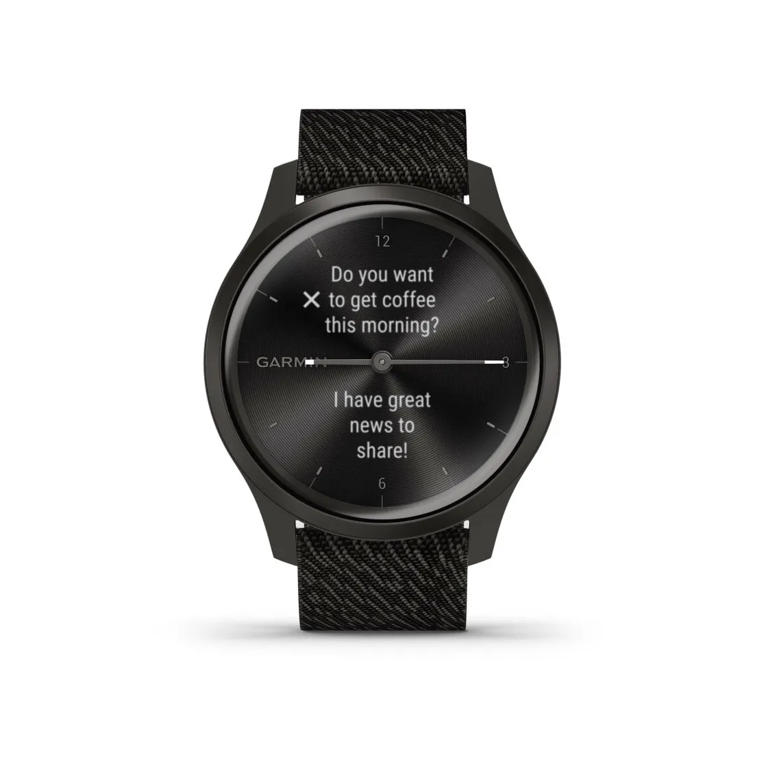 Montre connectée Garmin Vivomove Style 010-02240-03 Dark Grey - Bracelet Nylon Noir Garmin - Montre Homme sur MenCorner