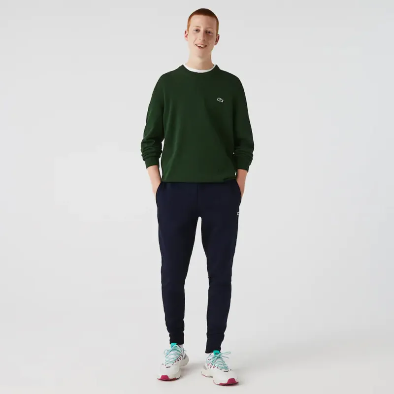 PANTALON DE SURVÊTEMENT HOMME LACOSTE EN MOLLETON DE COTON BIOLOGIQUE BLEU MARINE