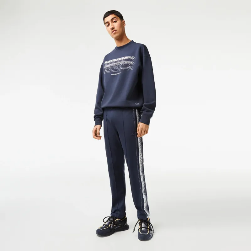 PANTALON DE SURVÊTEMENT HOMME LACOSTE EN PIQUÉ BLEU MARINE