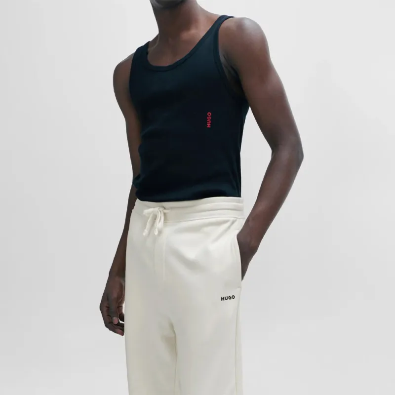 PANTALON DE SURVÊTEMENT HUGO EN COTON ÉPONGE BLANC AVEC LOGO IMPRIMÉ DAYOTE232