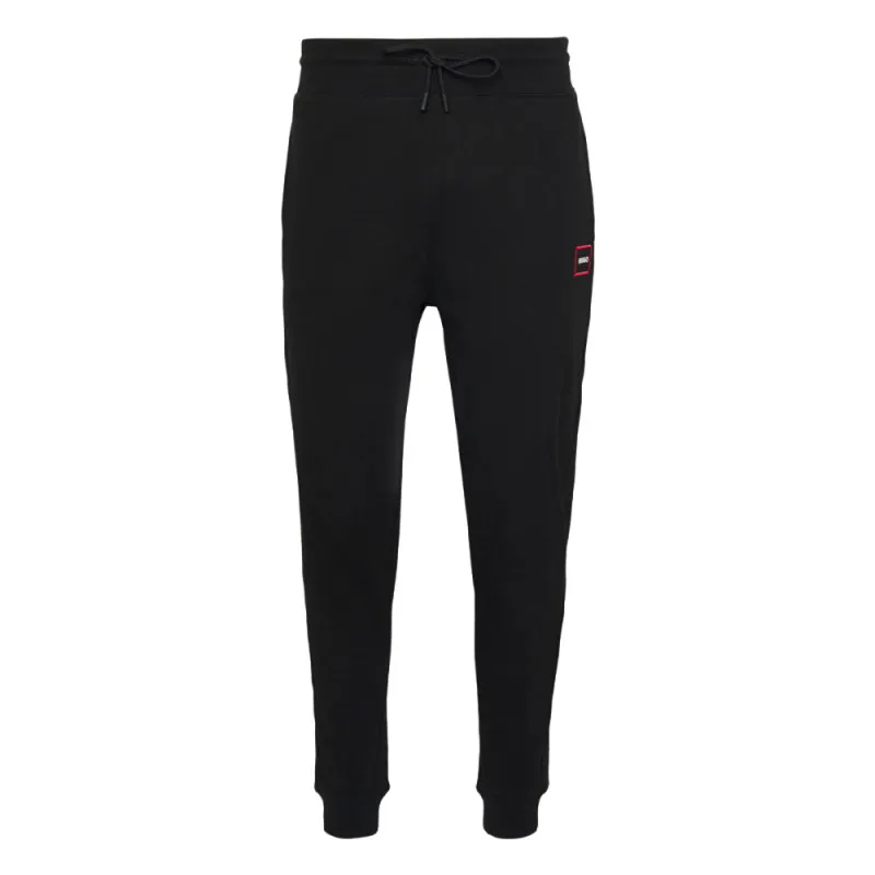 Pantalon de survêtement HUGO DYSSOP en molleton Noir avec Logo