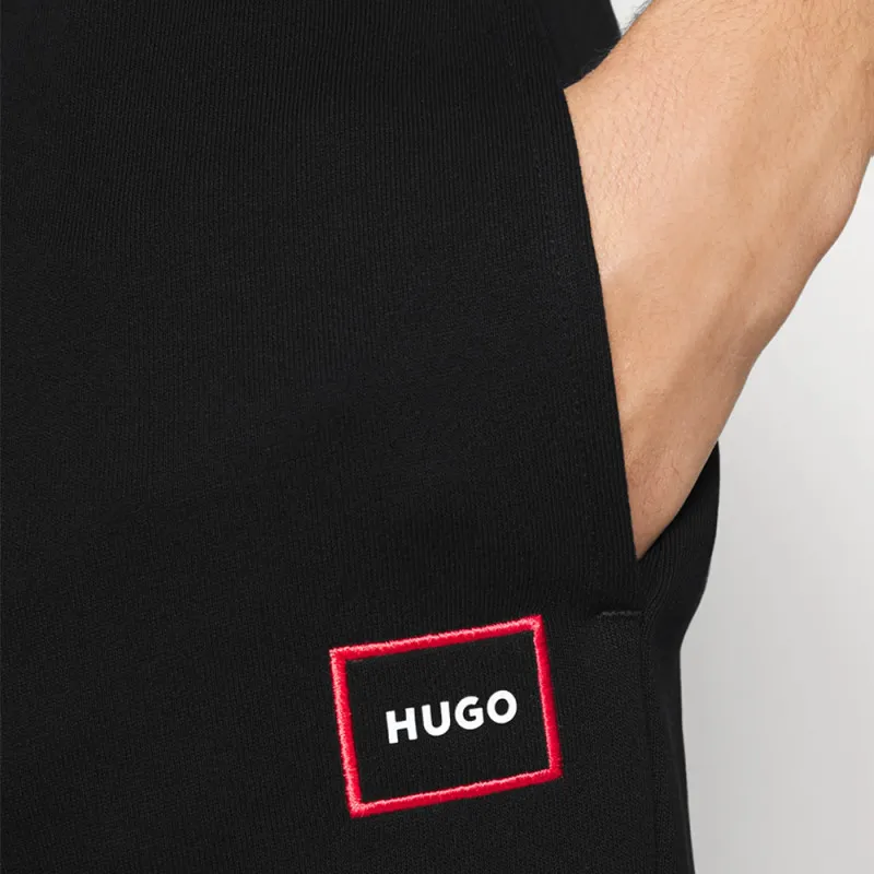 Pantalon de survêtement HUGO DYSSOP en molleton Noir avec Logo